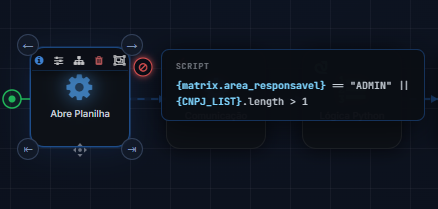 Tooltip da condição de execução ao passar o mouse sobre o badge
